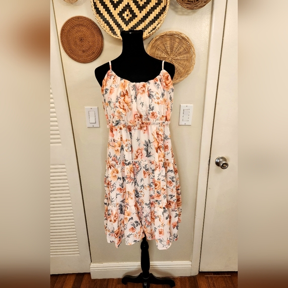 LAST ONE! Floral Tiered Babydoll Mini Dress With Ruffles - Picture 2 of 10